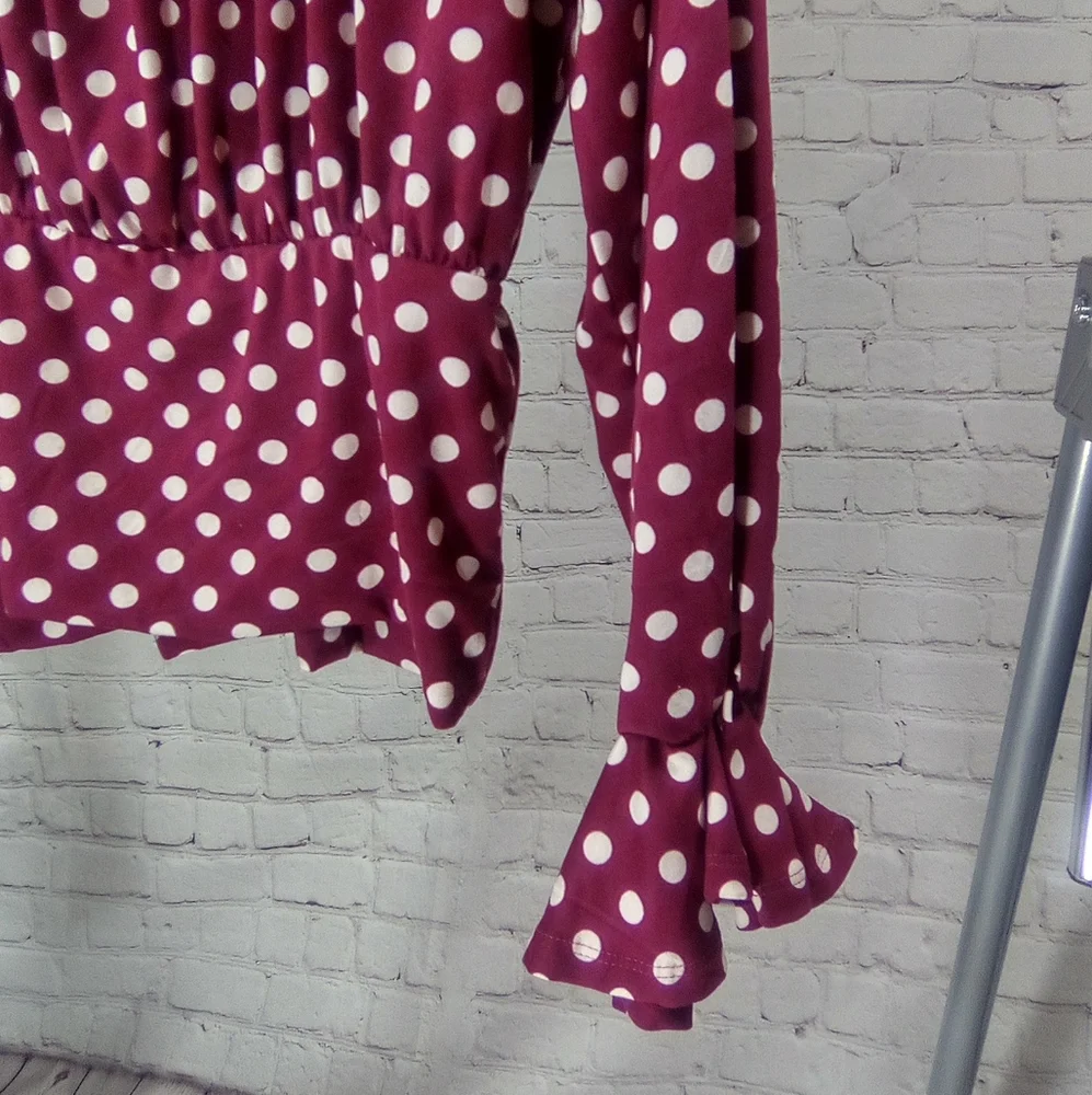 REBDOLLS ABOUT MYSELF SQUARED NECK POLKA DOT TOPπββοΈπ₯° - Picture 4 of 5